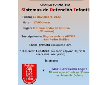 Charla sobre sistemas de retención infantil: 13 de noviembre