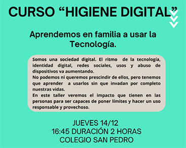 Formación: higiene digital, aprendamos en familia a usar la tecnología.